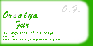 orsolya fur business card